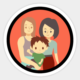 Family with two moms Sticker